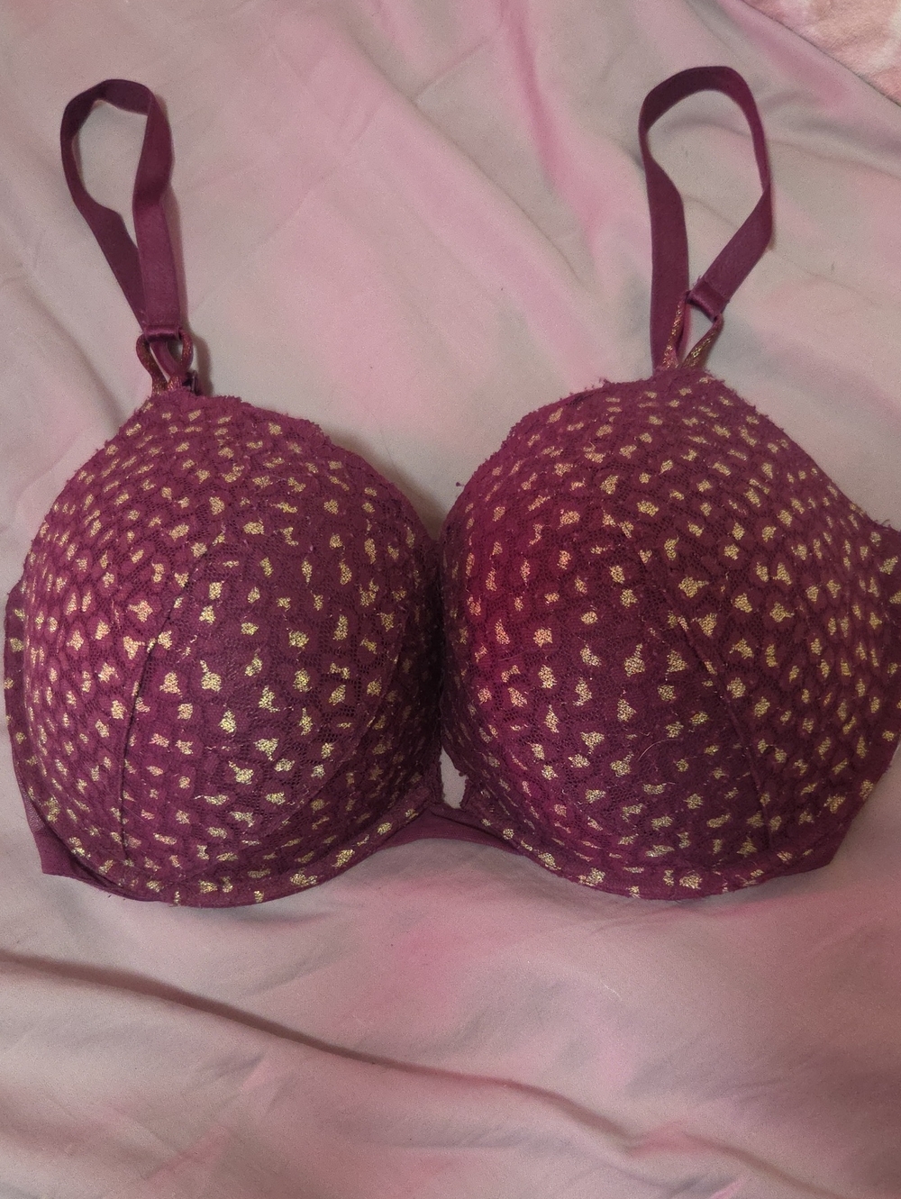 Victoria's Secret Plum Bra with Gold Dot Accent